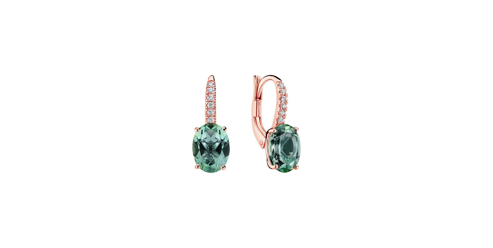 Diamond earrings with Tourmaline Iris Elegance