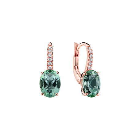 Diamond earrings with Tourmaline Iris Elegance