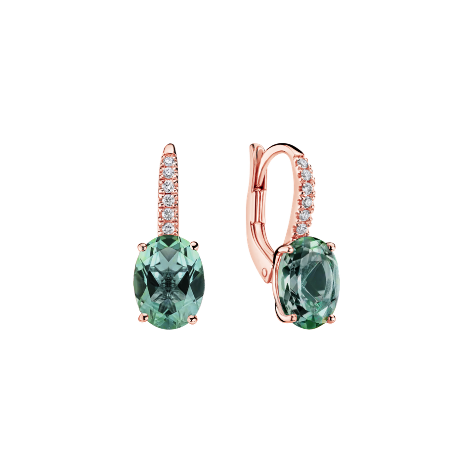 Diamond earrings with Tourmaline Iris Elegance