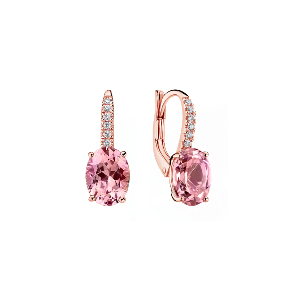 Diamond earrings with Tourmaline Iris Elegance