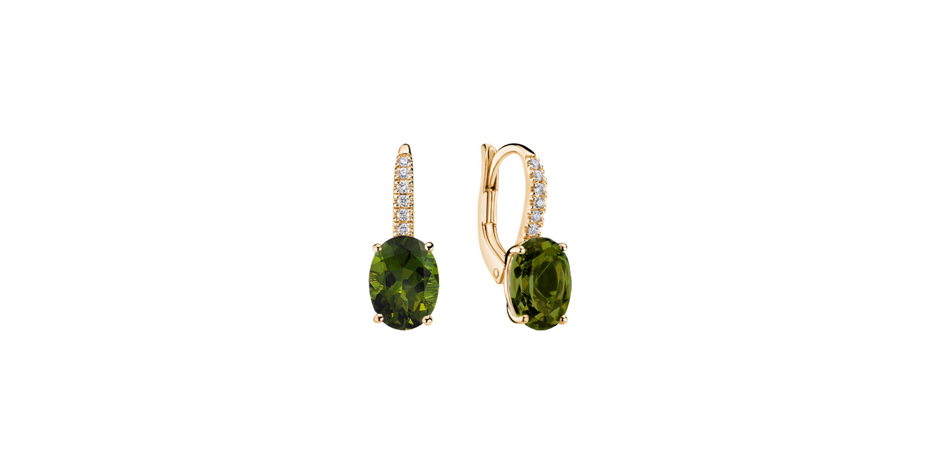 Diamond earrings with Tourmaline Iris Elegance