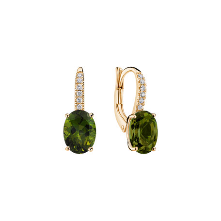Diamond earrings with Tourmaline Iris Elegance