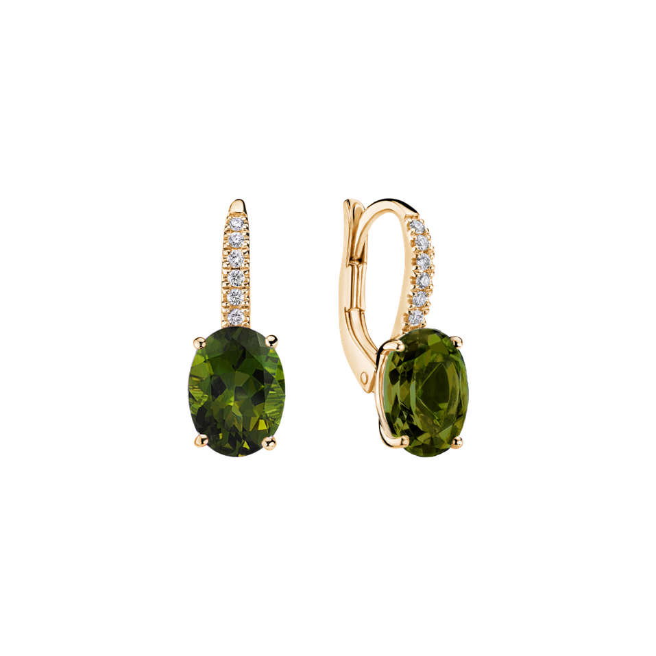 Diamond earrings with Tourmaline Iris Elegance