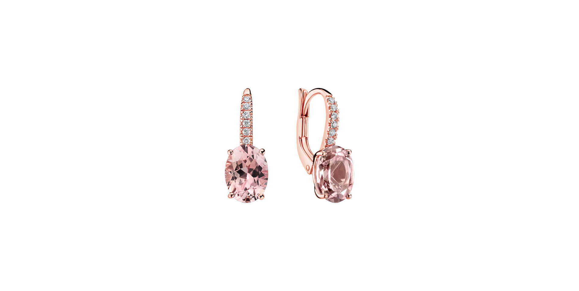 Diamond earrings with Morganite Iris Elegance