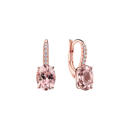 Diamond earrings with Morganite Iris Elegance