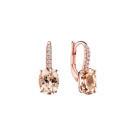 Diamond earrings with Morganite Iris Elegance