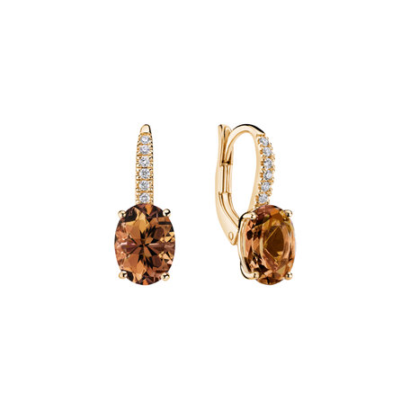 Diamond earrings with Tourmaline Iris Elegance