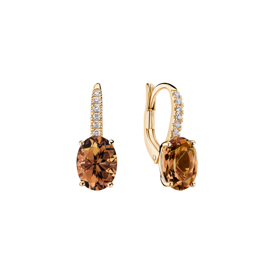 Diamond earrings with Tourmaline Iris Elegance