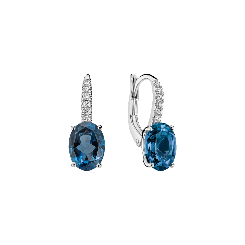 Diamond earrings with Topaz Niké Elegance