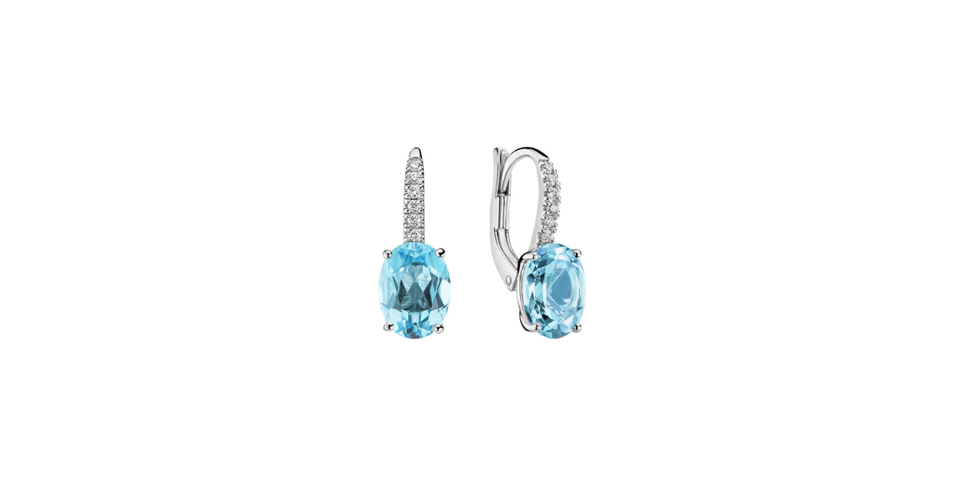 Diamond earrings with Topaz Niké Elegance