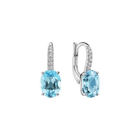 Diamond earrings with Topaz Niké Elegance