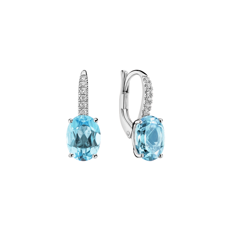 Diamond earrings with Topaz Niké Elegance