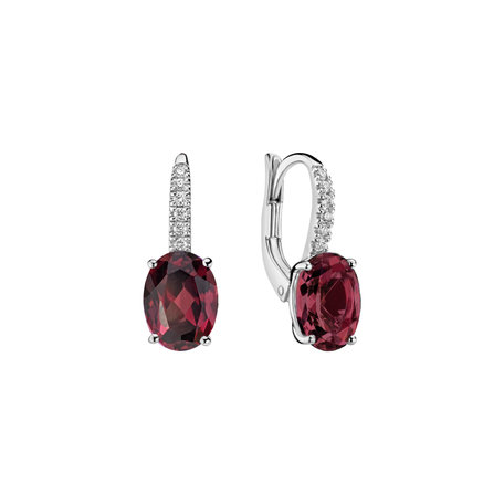 Diamond earrings with Rhodolite Niké Elegance