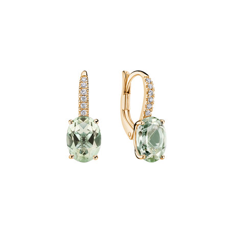 Diamond earrings with Amethyst Niké Elegance