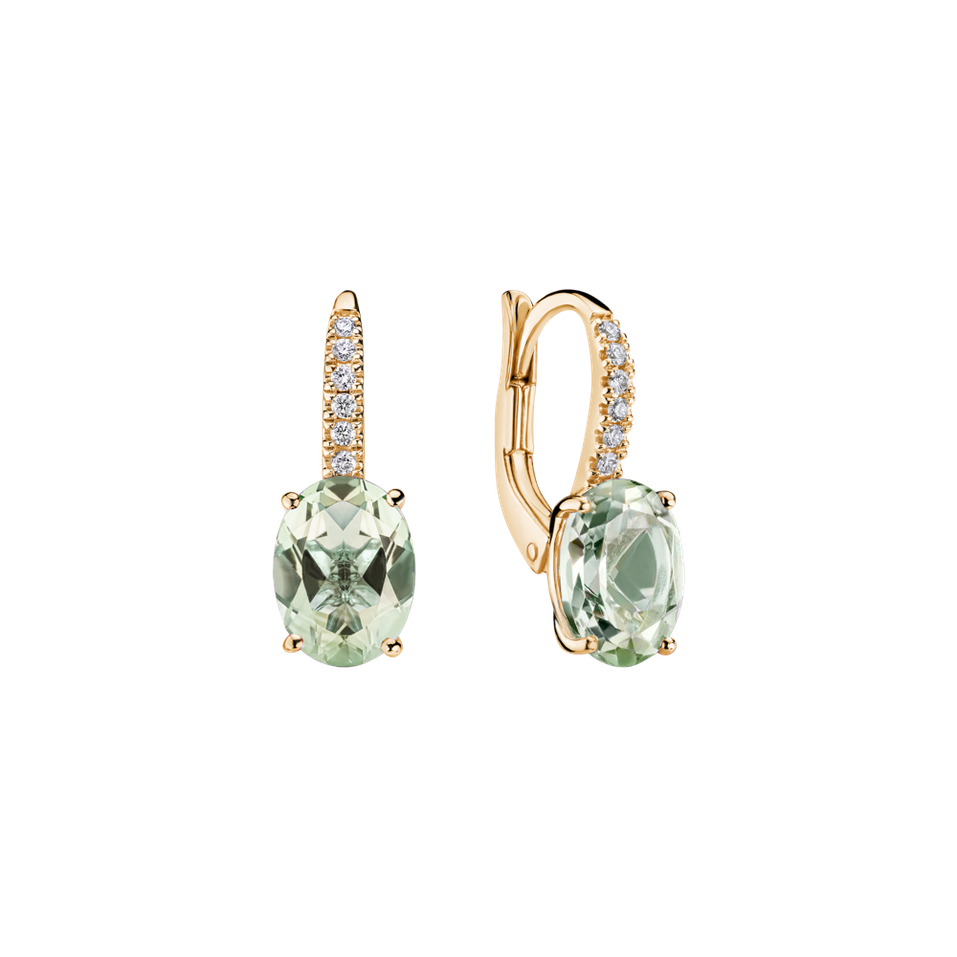 Diamond earrings with Amethyst Niké Elegance