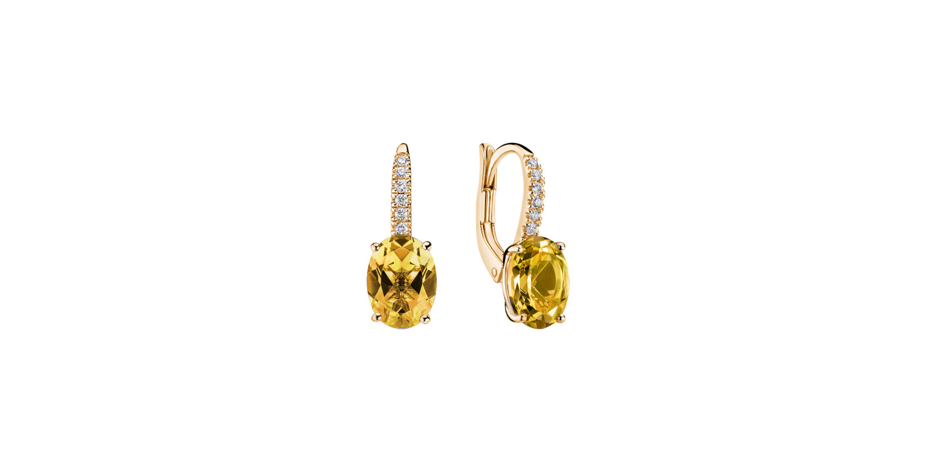 Diamond earrings with Citrine Niké Elegance