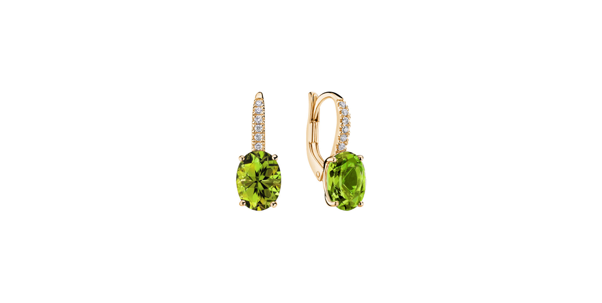 Diamond earrings with Peridot Niké Elegance