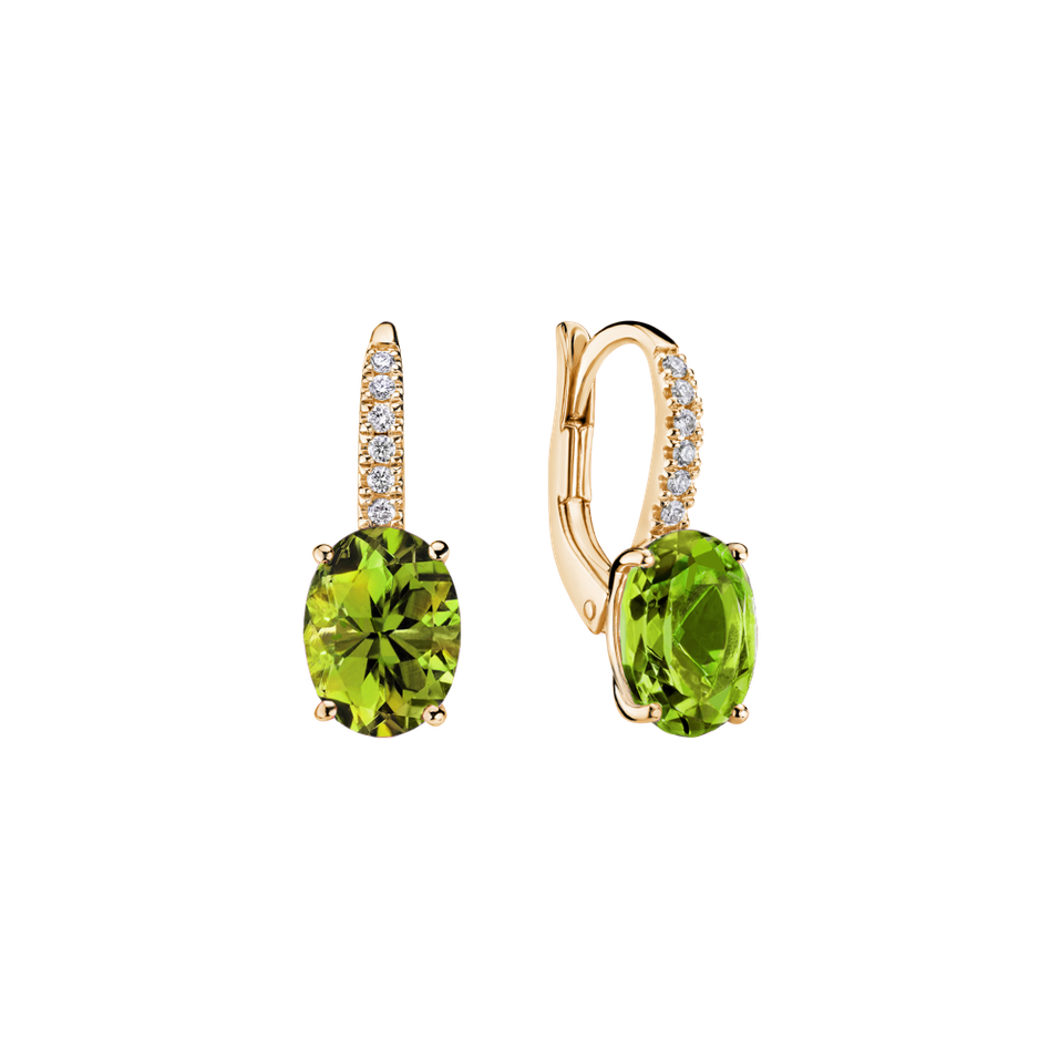 Diamond earrings with Peridot Niké Elegance