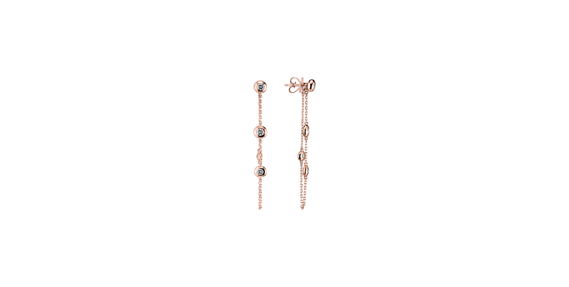 Diamond earrings Dots Watterfall