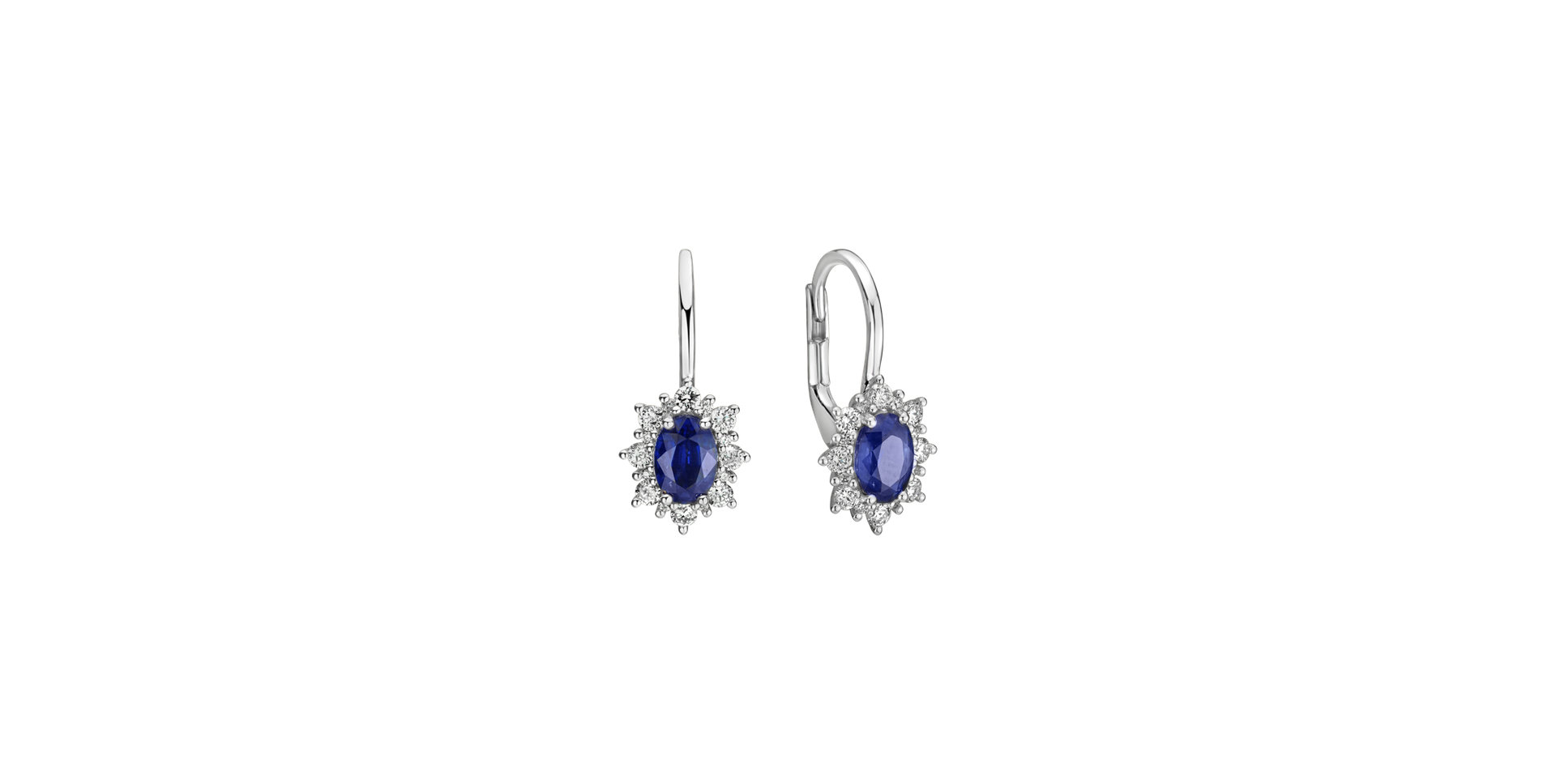Diamond earrings with Sapphire Royal Aurora