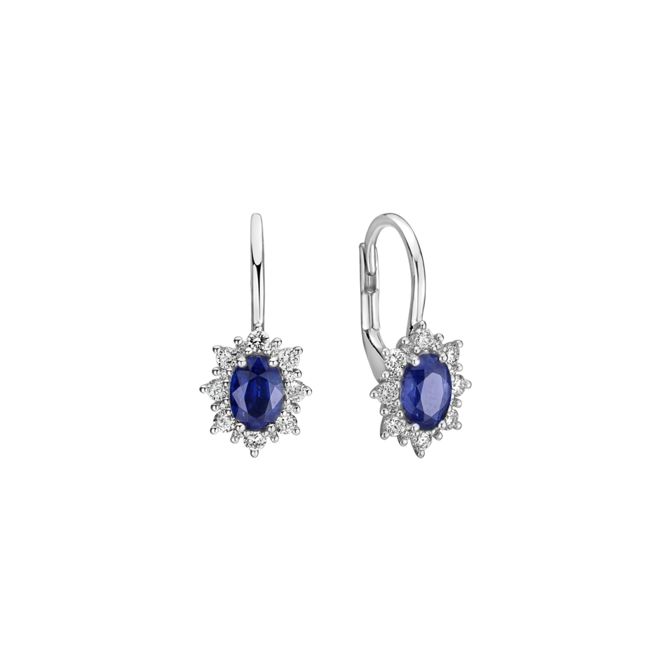 Diamond earrings with Sapphire Royal Aurora