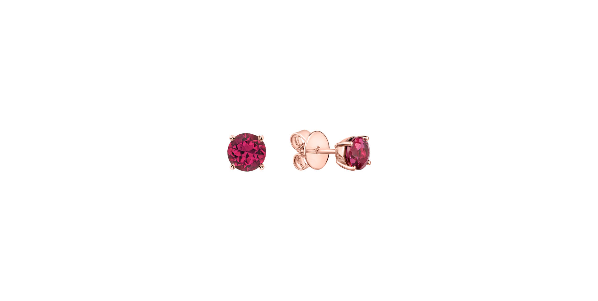 Earrings with Rhodolite Orbs