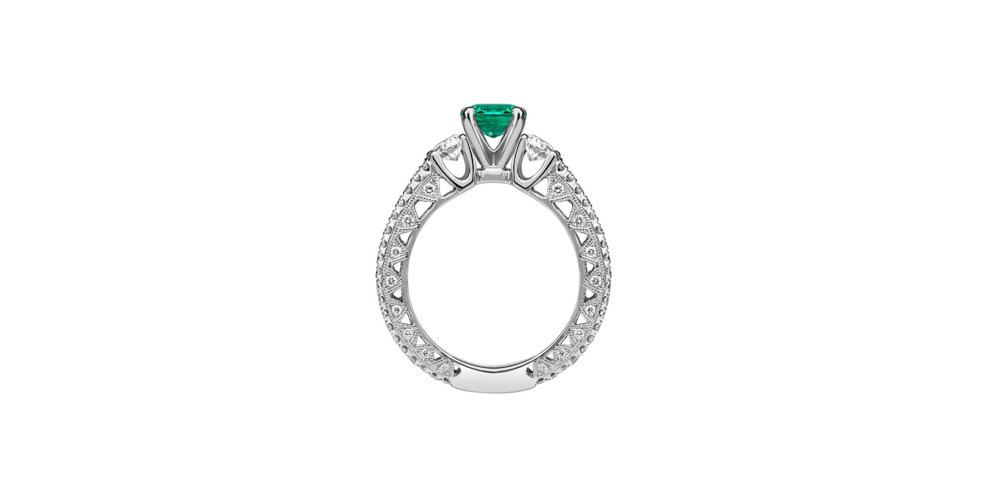 Diamond ring with Emerald Severina