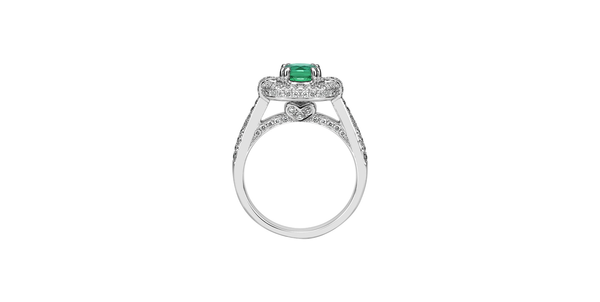 Diamond ring with Emerald Ilaria