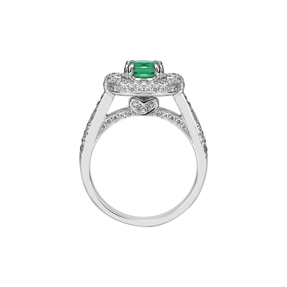 Diamond ring with Emerald Ilaria