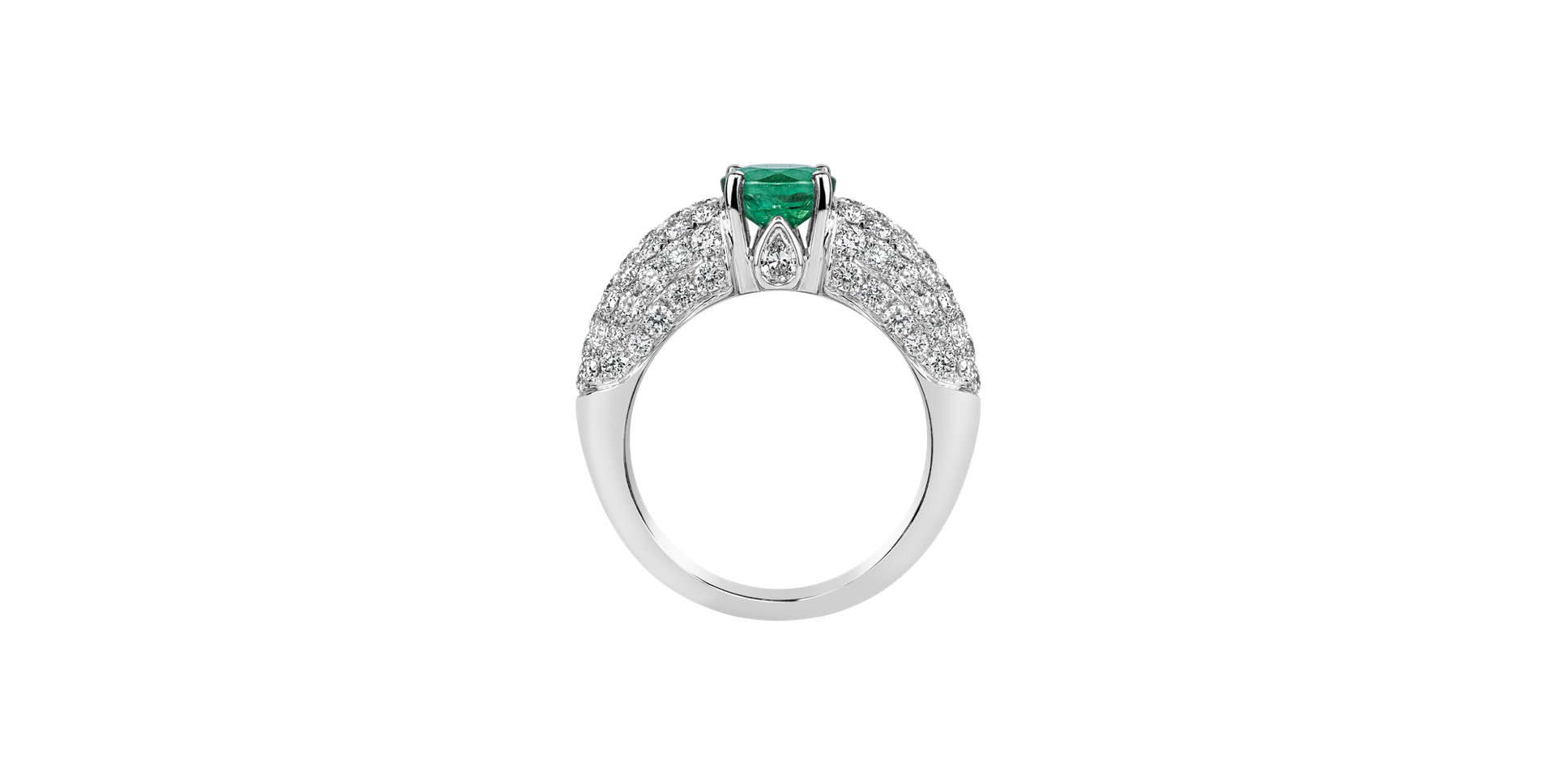 Diamond ring with Emerald Simeona