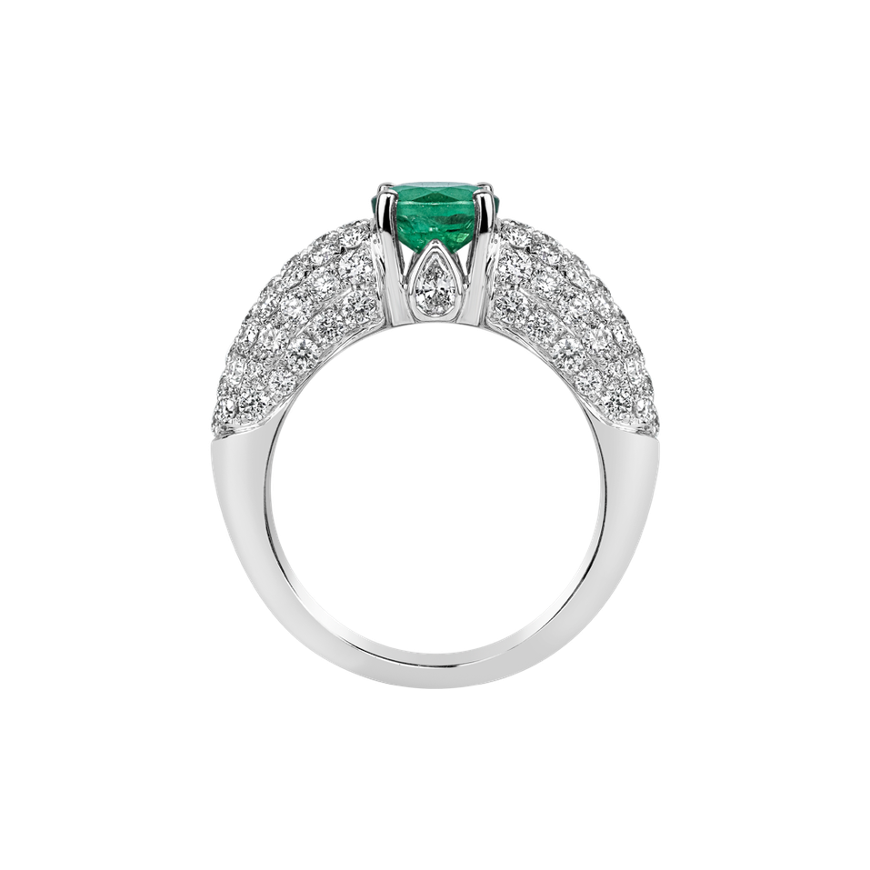 Diamond ring with Emerald Simeona