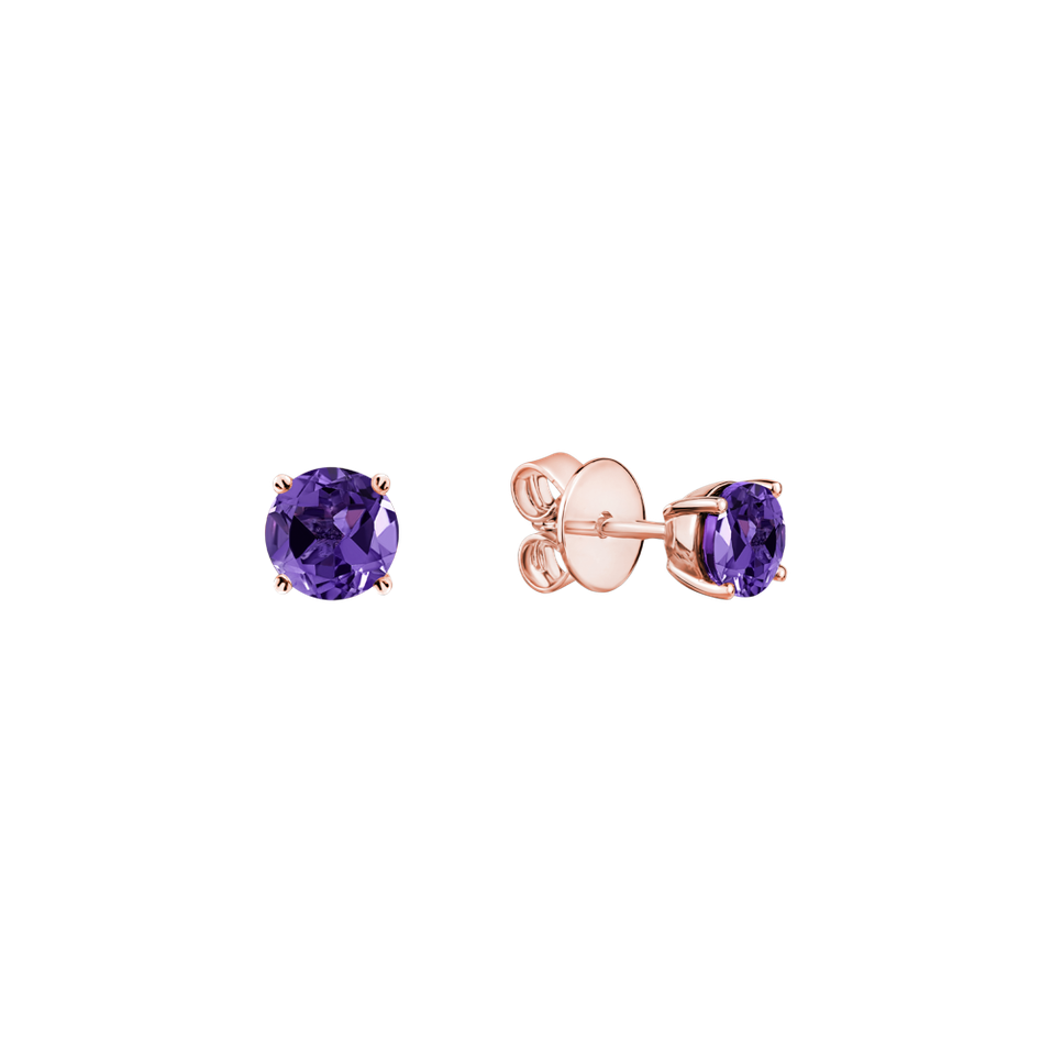 Earrings with Amethyst Orbs