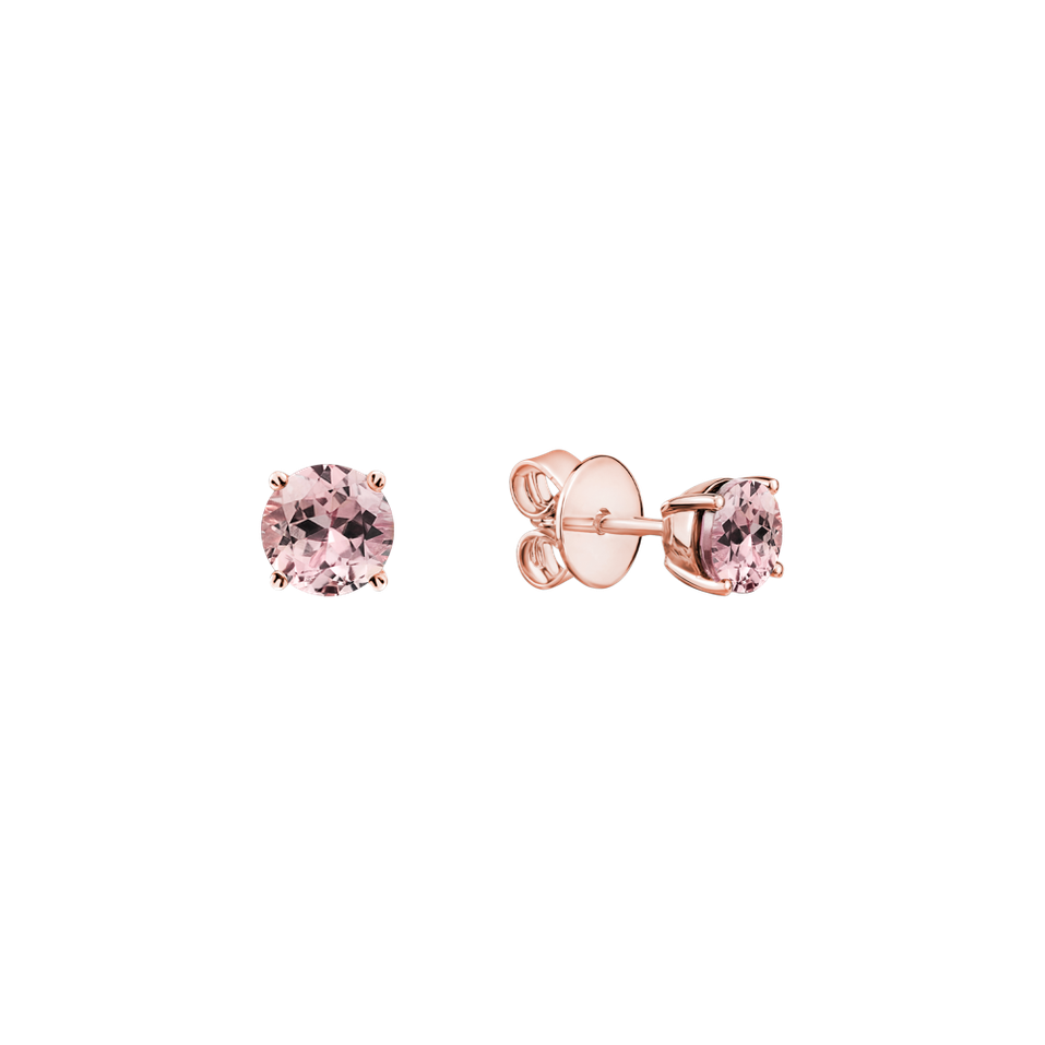 Earrings with Morganite Orbs