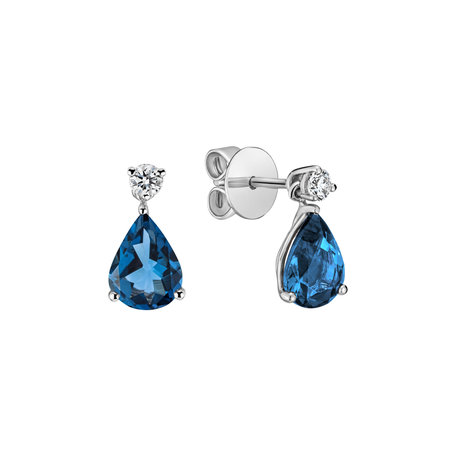Diamond earrings with Topaz Galatea