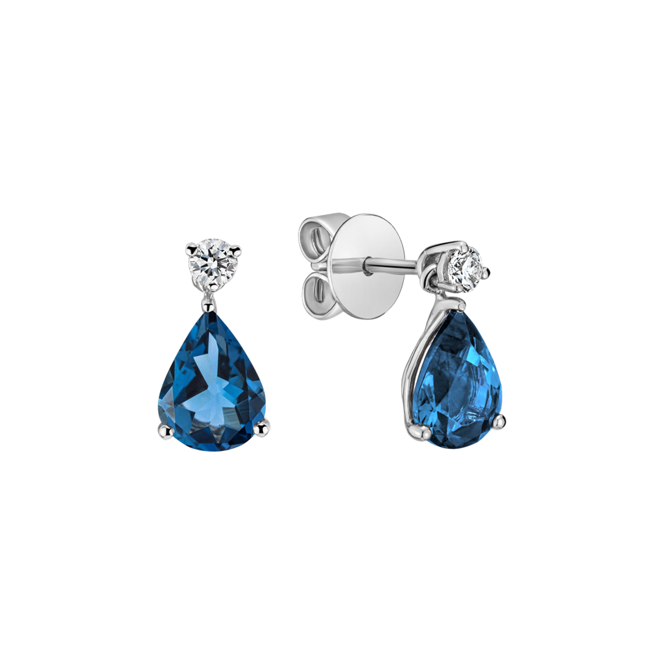 Diamond earrings with Topaz Galatea