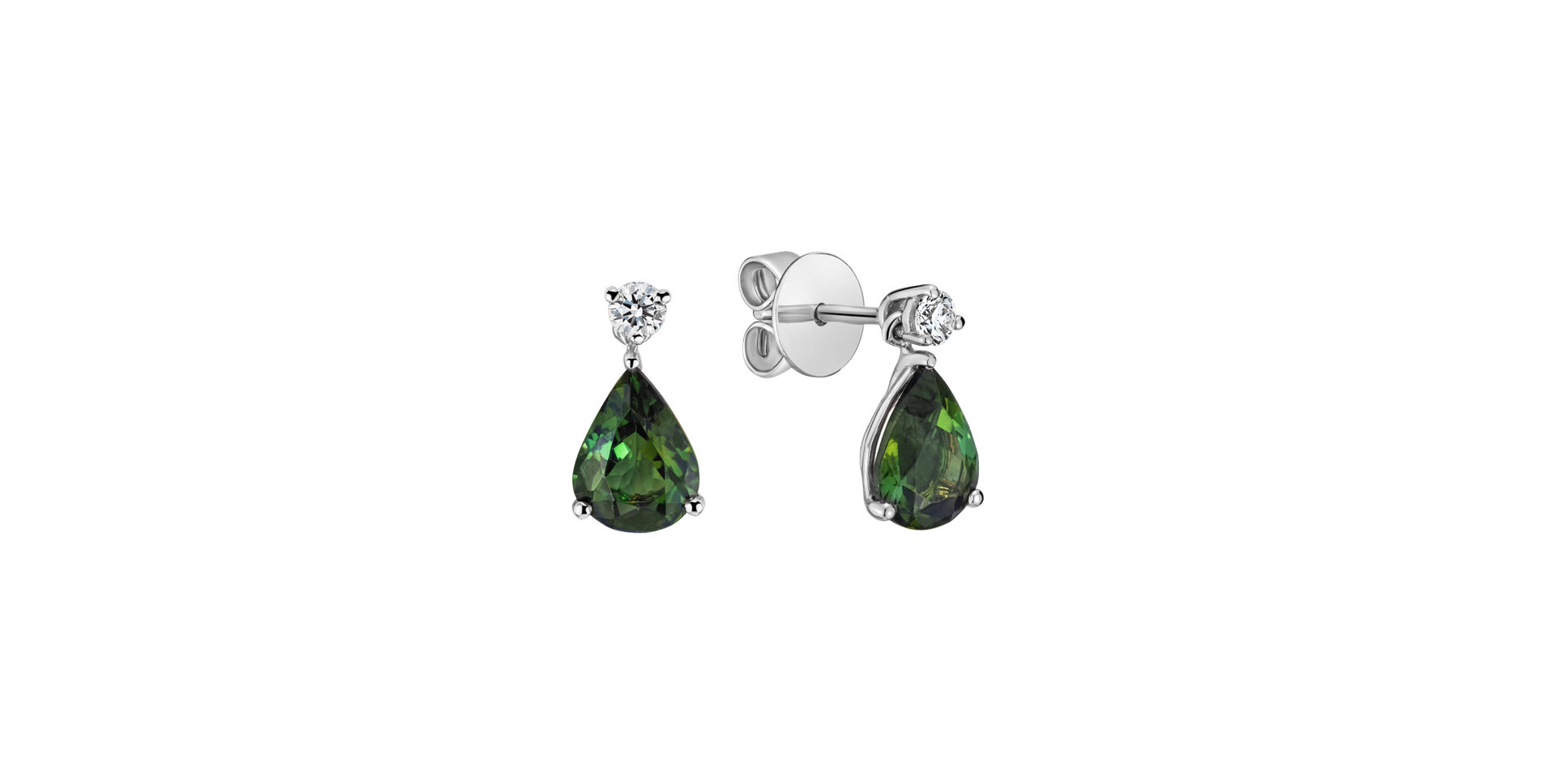 Diamond earrings with Tourmaline Galatea