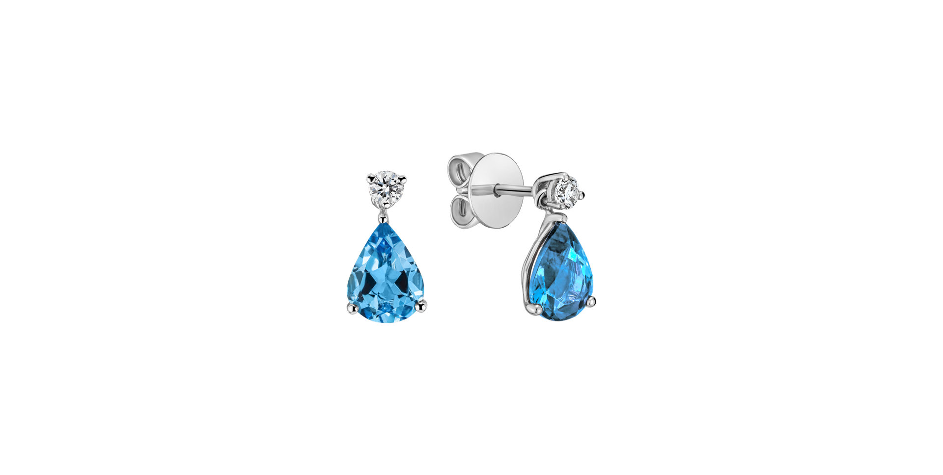 Diamond earrings with Topaz Galatea
