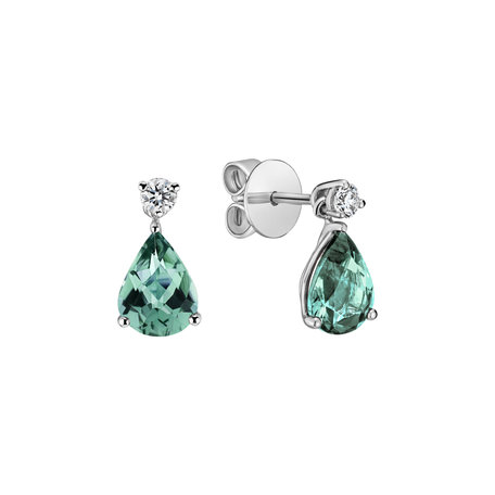 Diamond earrings with Tourmaline Galatea