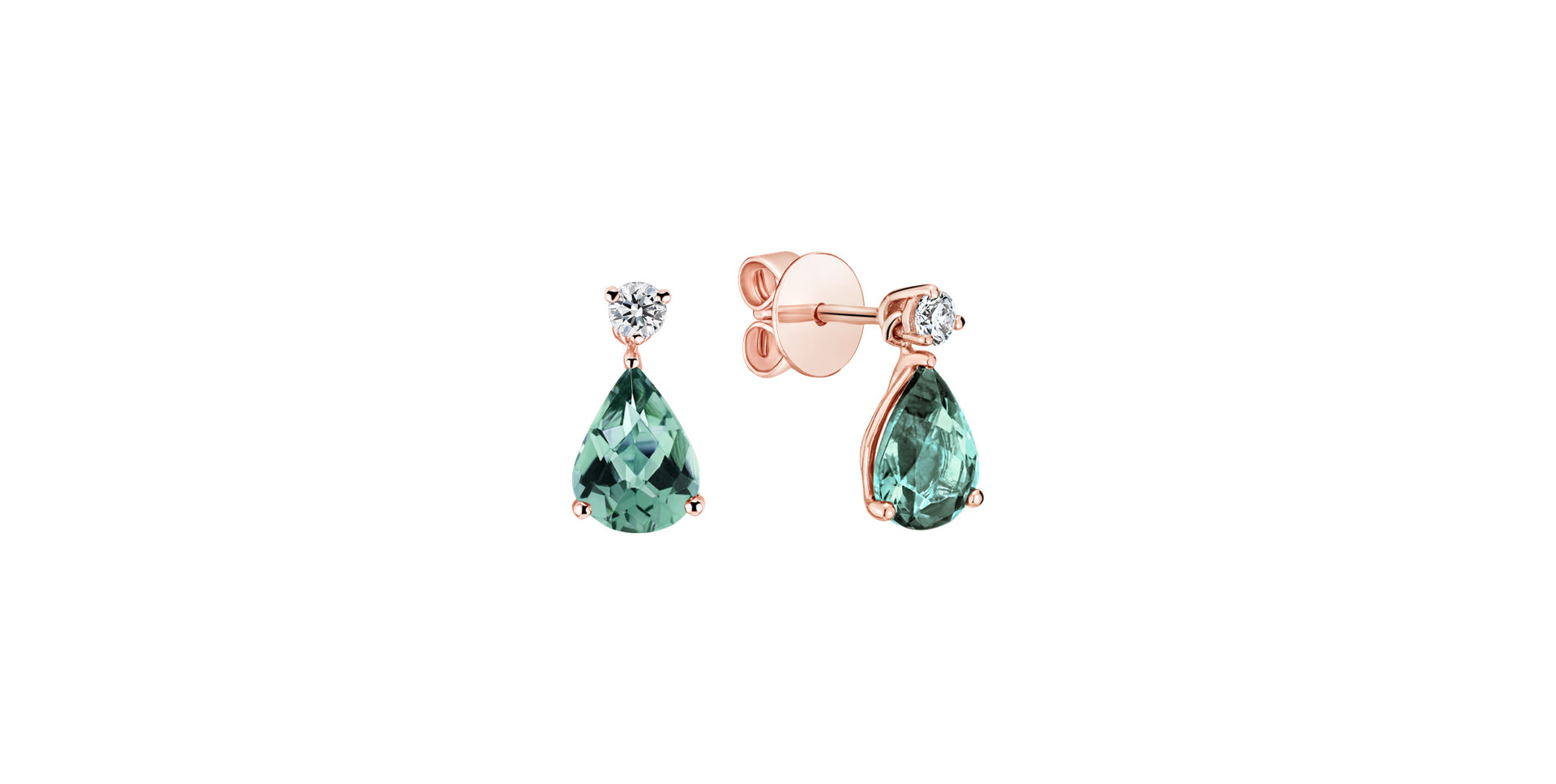 Diamond earrings with Tourmaline Galatea