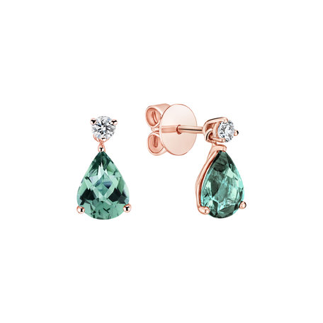 Diamond earrings with Tourmaline Galatea