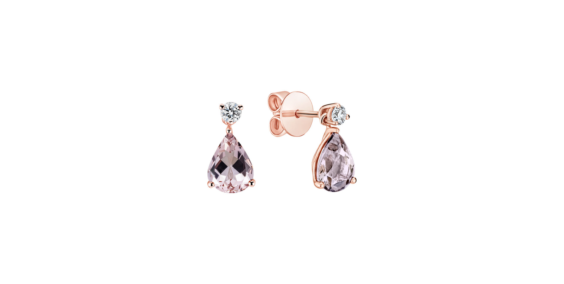 Diamond earrings with Morganite Galatea