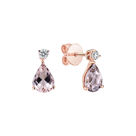 Diamond earrings with Morganite Galatea