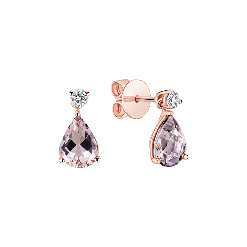Diamond earrings with Morganite Galatea