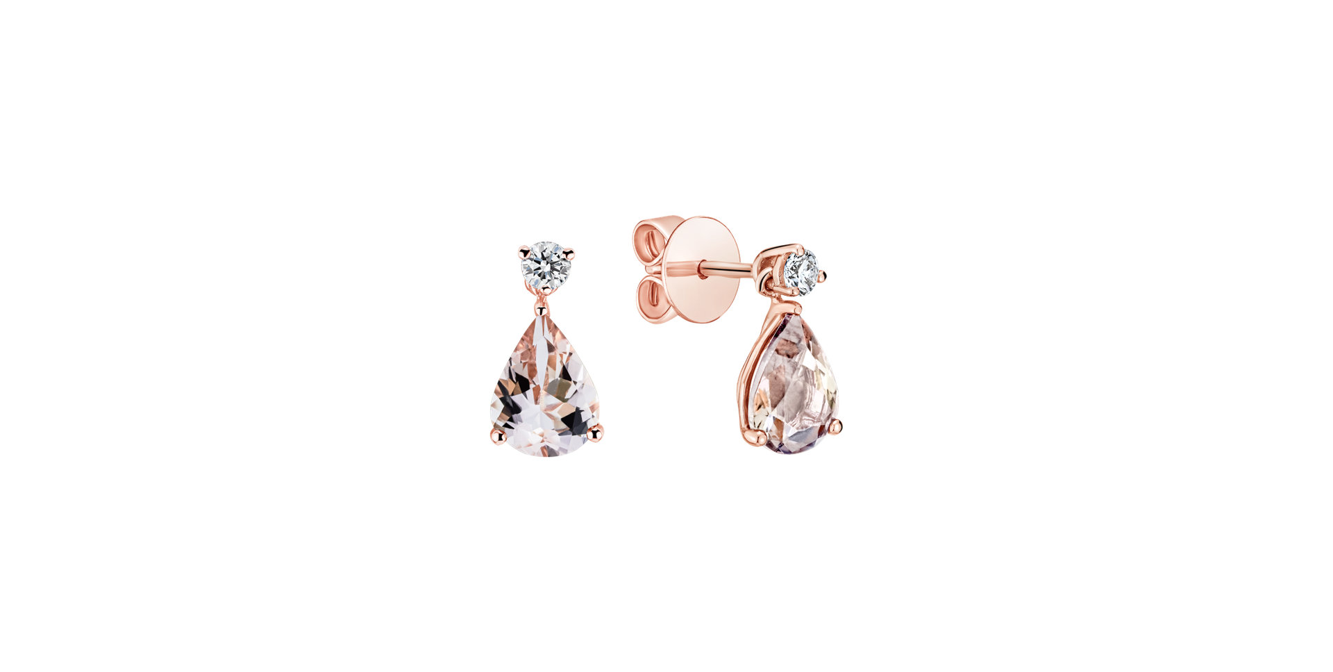 Diamond earrings with Morganite Galatea
