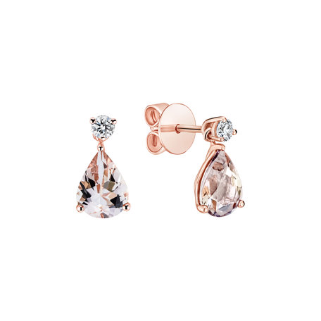 Diamond earrings with Morganite Galatea