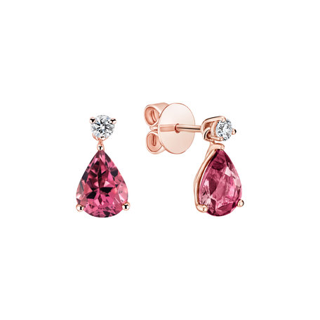 Diamond earrings with Tourmaline Galatea