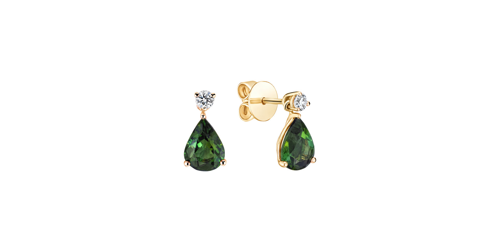 Diamond earrings with Tourmaline Galatea