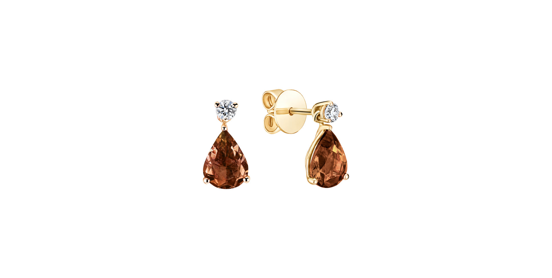 Diamond earrings with Tourmaline Galatea