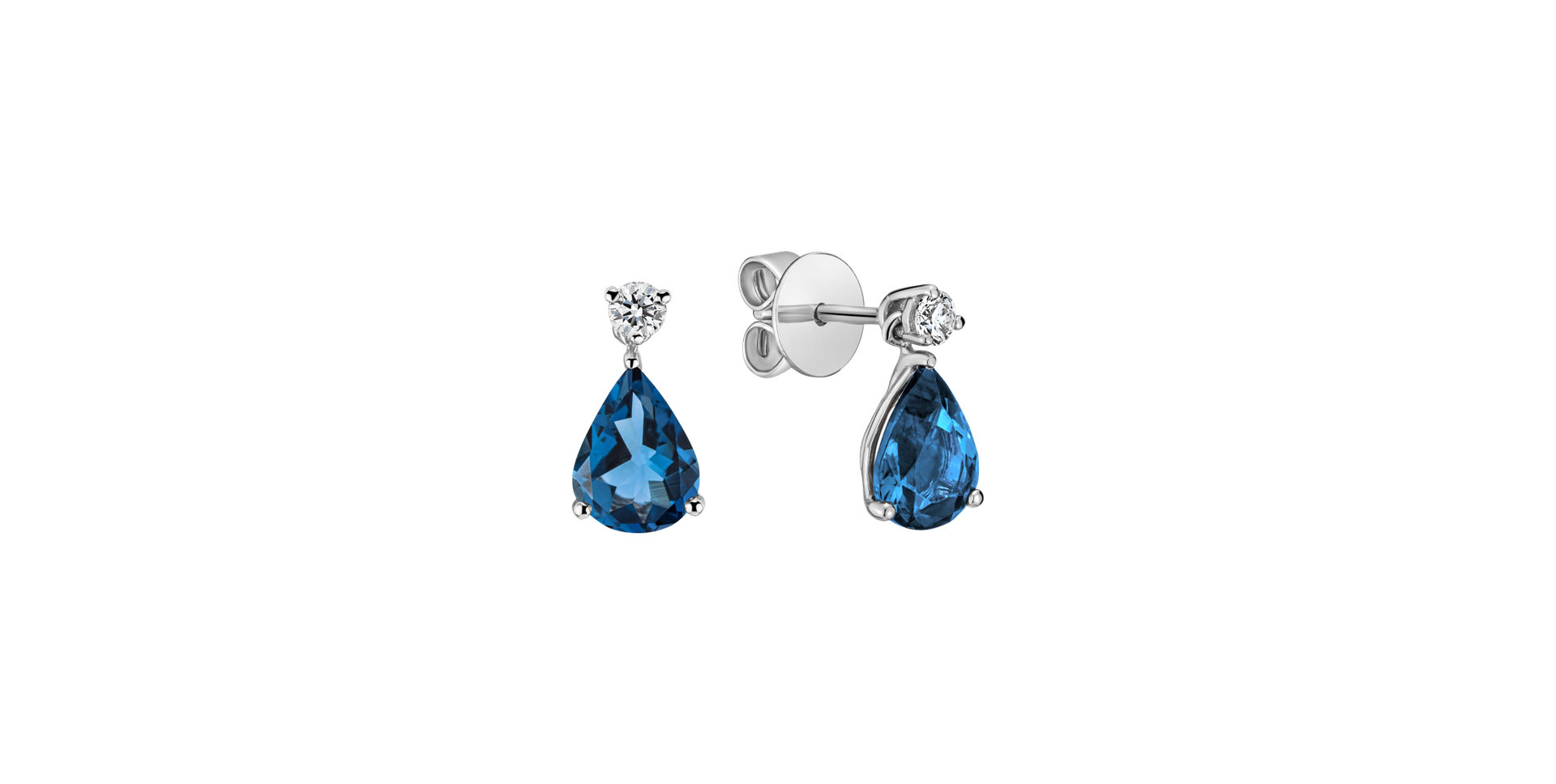 Diamond earrings with Topaz Ismene