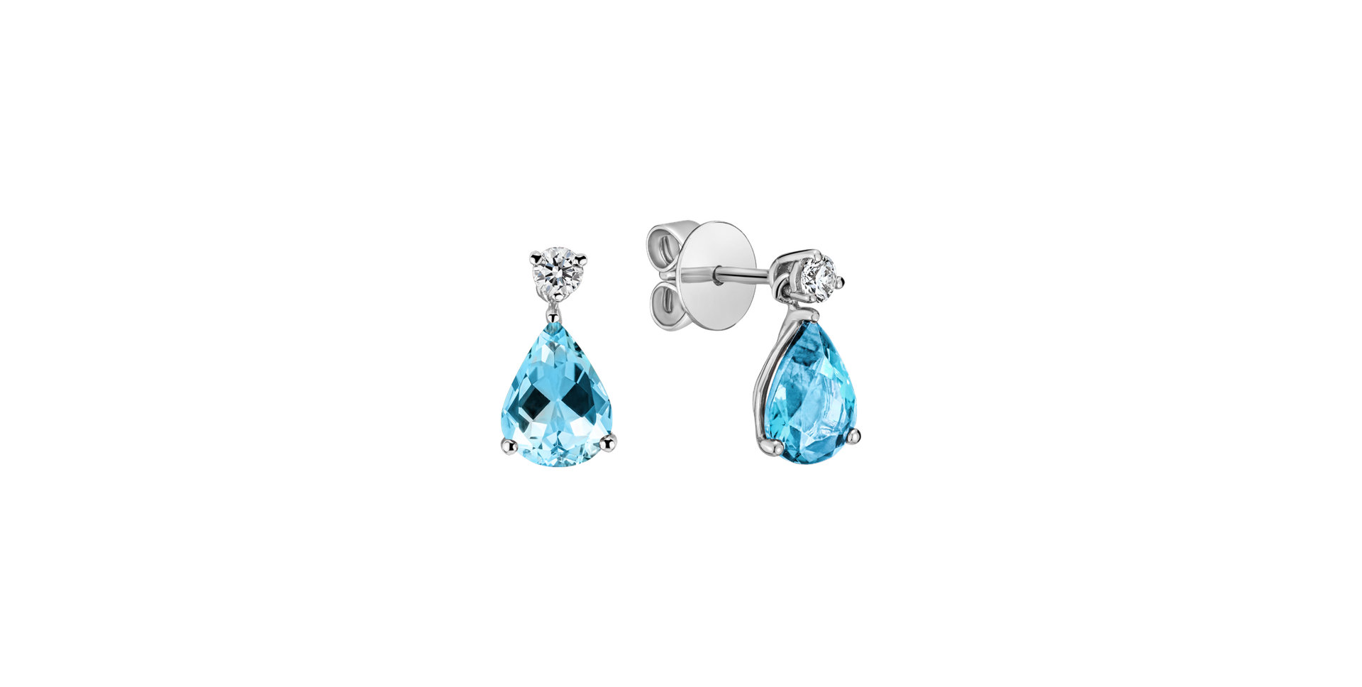 Diamond earrings with Topaz Ismene